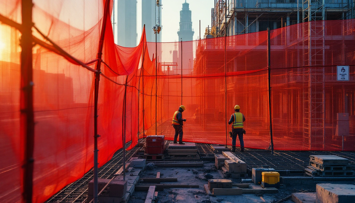 chain mesh on construction site