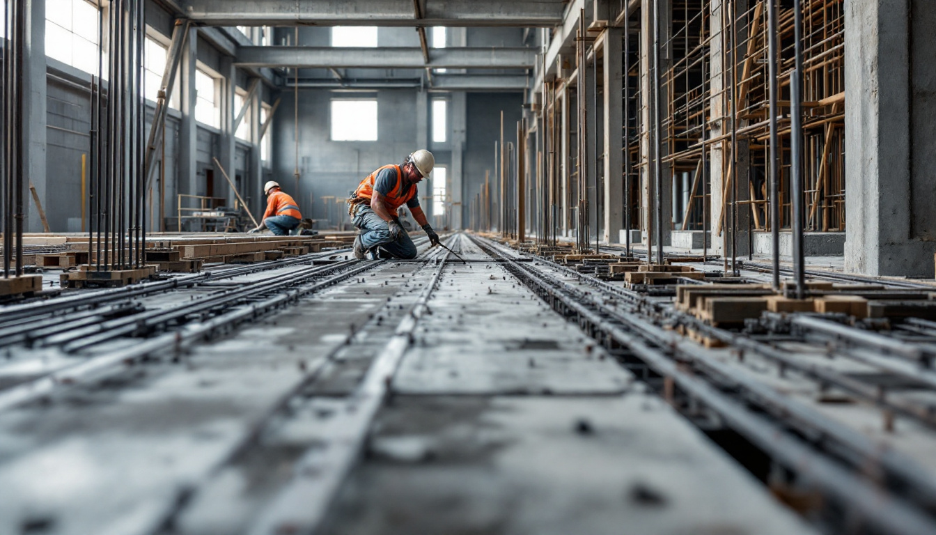 Reo bars in construction site Australia